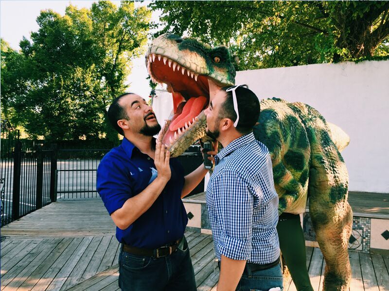 animatronic dinosaur prank costume